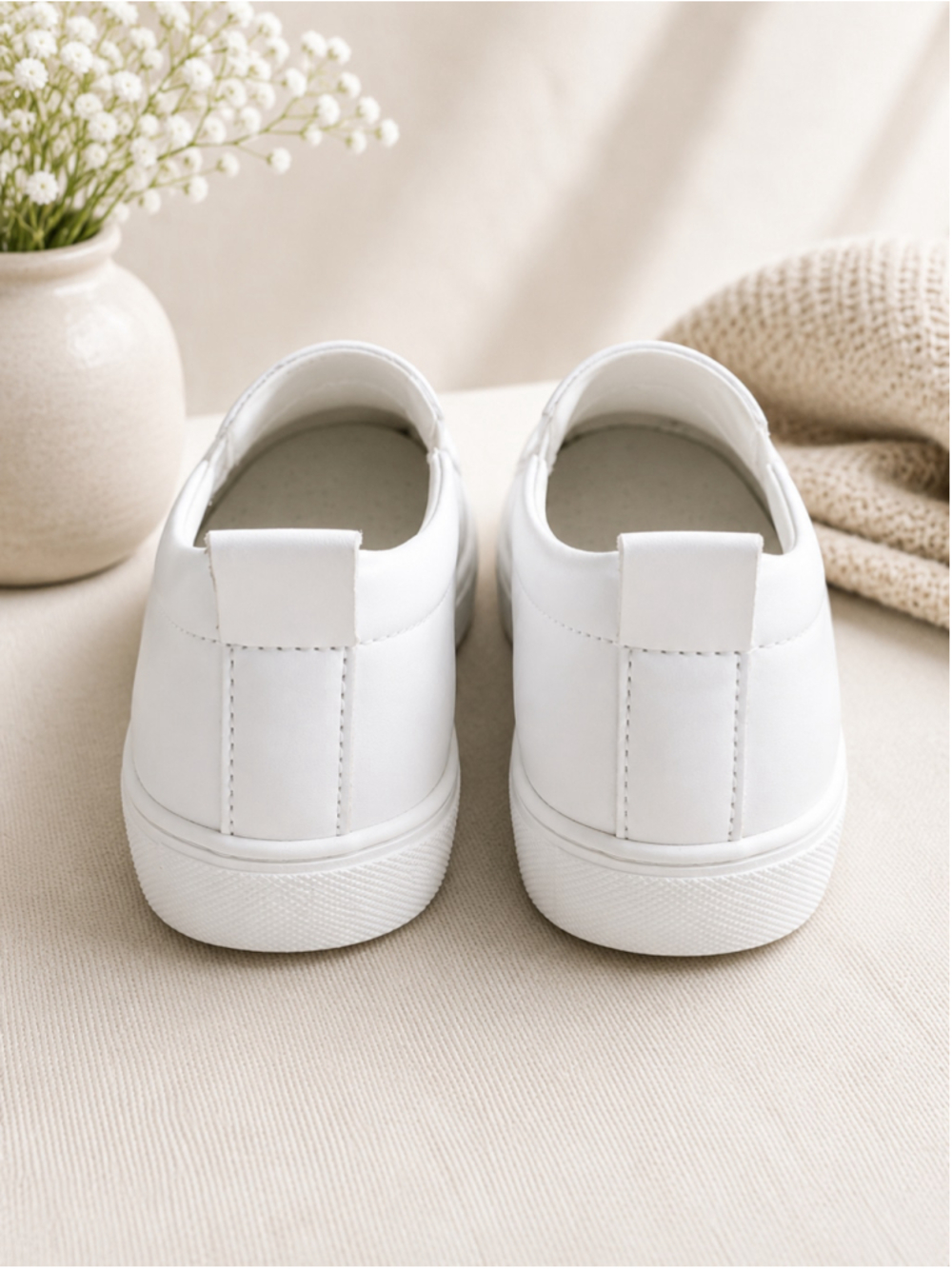 Women’s White Minimalist Slip-On Casual Sneakers – Size 6 (New) - Picture 6 of 6